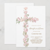 roze pioenrozen kruis Bevestiging Kaart (Voorkant / Achterkant)