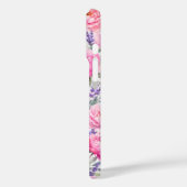 Roze Pioenrozen & Lavendel Waterverf Bloemmotief Case-Mate iPhone Case (Achterkant / Links)