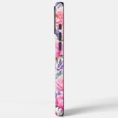 Roze Pioenrozen & Lavendel Waterverf Bloemmotief Case-Mate iPhone Case (Achterkant / Links)