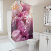 Roze Pioenrozen: luxe bloemsierkunst. Douchegordijn (In situ)