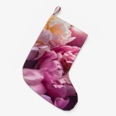 Roze Pioenrozen: luxe bloemsierkunst. Kleine Kerstsok (Voorkant (Hangend))