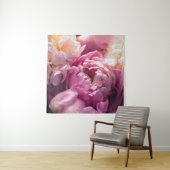 Roze Pioenrozen: luxe bloemsierkunst. Wandkleed (In situ)