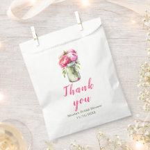 Roze Pioenrozen Mason Jar Bruidscadeau
