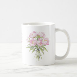 Roze Pioenrozen met Keramieken Strik Koffiemok