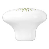 Roze Pioenrozen met Strik Keramische Knop (Zijkant)