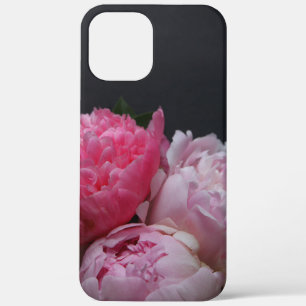 Roze pioenrozen op donkere achtergrond Case-Mate iPhone case