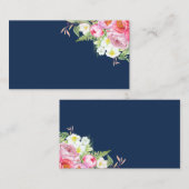 Roze pioenrozen op Navy Blue Plaatskaarten Plaatskaartje (Voorkant / Achterkant)