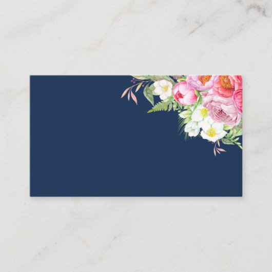 Roze pioenrozen op Navy Blue Plaatskaarten Plaatskaartje (Voorkant)