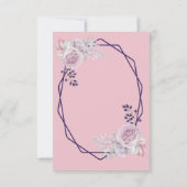 Roze Pioenrozen Paarse Geometrische Frame Ontvangs Kaart (Achterkant)