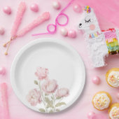 roze pioenrozen papieren bordje (Feest)