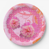 Roze Pioenrozen  Papieren Bordje (Voorkant)