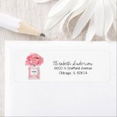 Roze Pioenrozen & Parfum Bloemige Bruiloftsaanspre Etiket (Insitu)