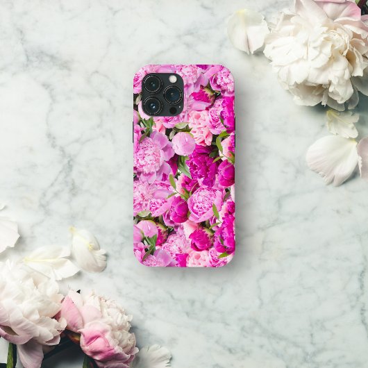Roze Pioenrozen Patroon Case-Mate iPhone Case