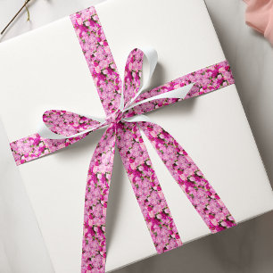 Roze Pioenrozen Patroon Grosgrain Lint