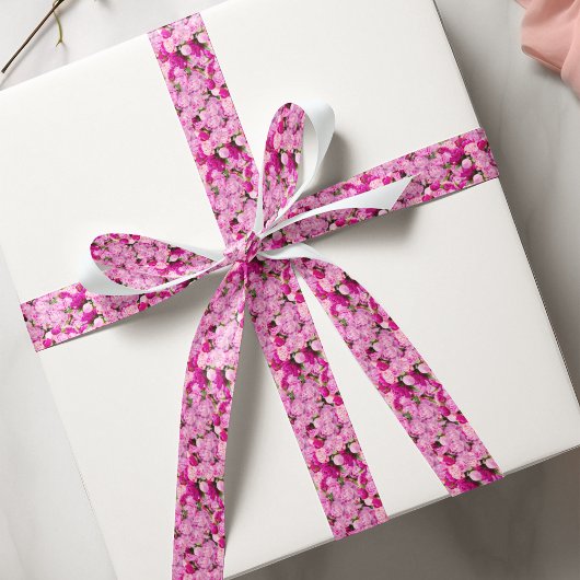 Roze Pioenrozen Patroon Grosgrain Lint