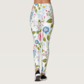 Roze Pioenrozen Patroon  Leggings (Achterkant)