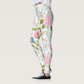 Roze Pioenrozen Patroon  Leggings (Links)