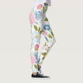 Roze Pioenrozen Patroon  Leggings (Rechts)
