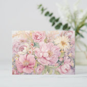 Roze pioenrozen Plat Kaart (Staand voorkant)