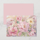 Roze pioenrozen Plat Kaart (Voorkant / Achterkant)