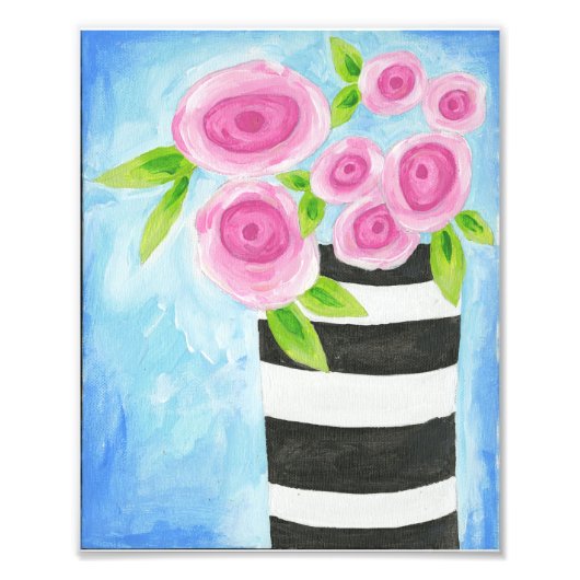 Roze Pioenrozen Print Foto Afdruk (Voorkant)