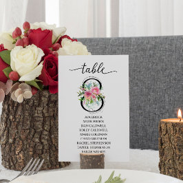 Roze Pioenrozen Tafel acht Tafelnummer