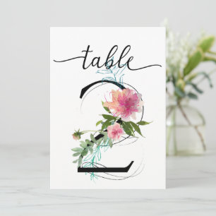 Roze Pioenrozen Tafel twee Tafelnummer