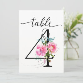Roze Pioenrozen Tafel vier Tafelnummer