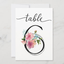 Roze Pioenrozen Tafel zes Tafelnummer