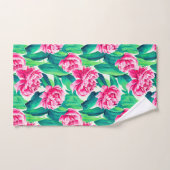 Roze Pioenrozen Waterverf Print Bad Handdoek (Handdoek)