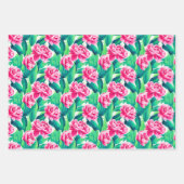 Roze Pioenrozen Waterverf Print Inpakpapier Vel (Voorkant 2)