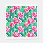 Roze Pioenrozen Waterverf Print Servet (Voorkant)