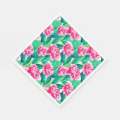 Roze Pioenrozen Waterverf Print Servet (Hoek)