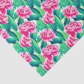 Roze Pioenrozen Waterverf Print Tissuepapier (Detail)