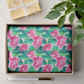 Roze Pioenrozen Waterverf Print Tissuepapier (Geschenk)