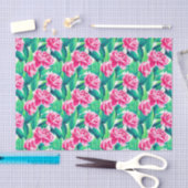Roze Pioenrozen Waterverf Print Tissuepapier (Craft)