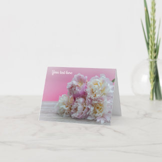 Roze Pioenrozen Wenskaart Bedankkaart