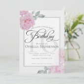 Roze Pioenrozen Zoete Zestien Verjaardag Kaart (Staand voorkant)