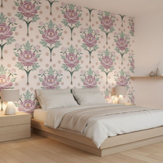 Roze Pioen's  Behang