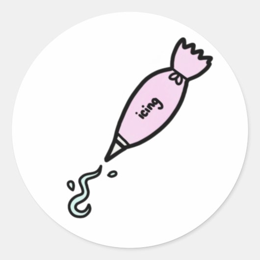 Roze Piping Bag Sticker (Voorkant)