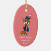 Roze piraat LADY keramisch Ornament (Rechts)