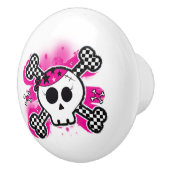 Roze piraatspieren Punk dresser Keramische Knop (Rechts)