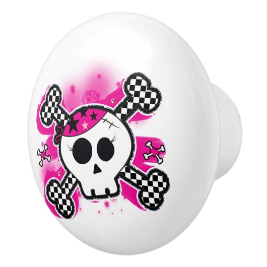 Roze piraatspieren Punk dresser Keramische Knop (Rechts)