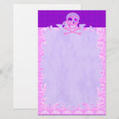 Roze, piraatvormig briefpapier (Voorkant / Achterkant)