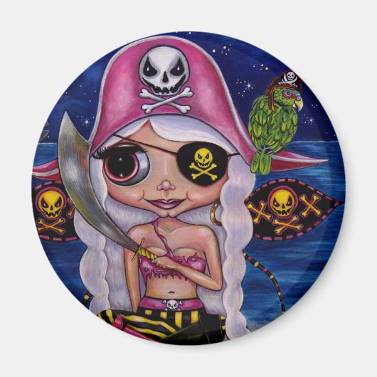 Roze Pirate Fairy Magnet (Voorkant)