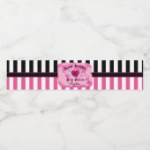 Roze Pirate Prinses, Meisje Pirate Party Waterfles Etiket (Enkel label)