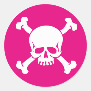 Roze Pirate Ronde Sticker