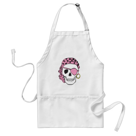 Roze Pirate Skull Apron Standaard Schort (Voorkant)