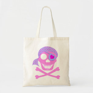 Roze pirate Skull Canvas tassen