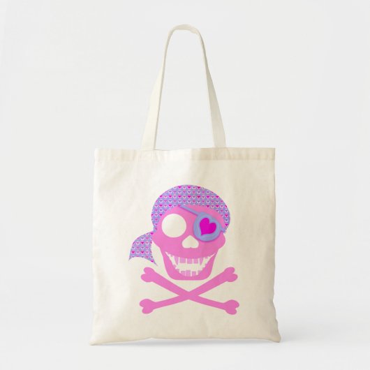 Roze pirate Skull Canvas tassen (Voorkant)